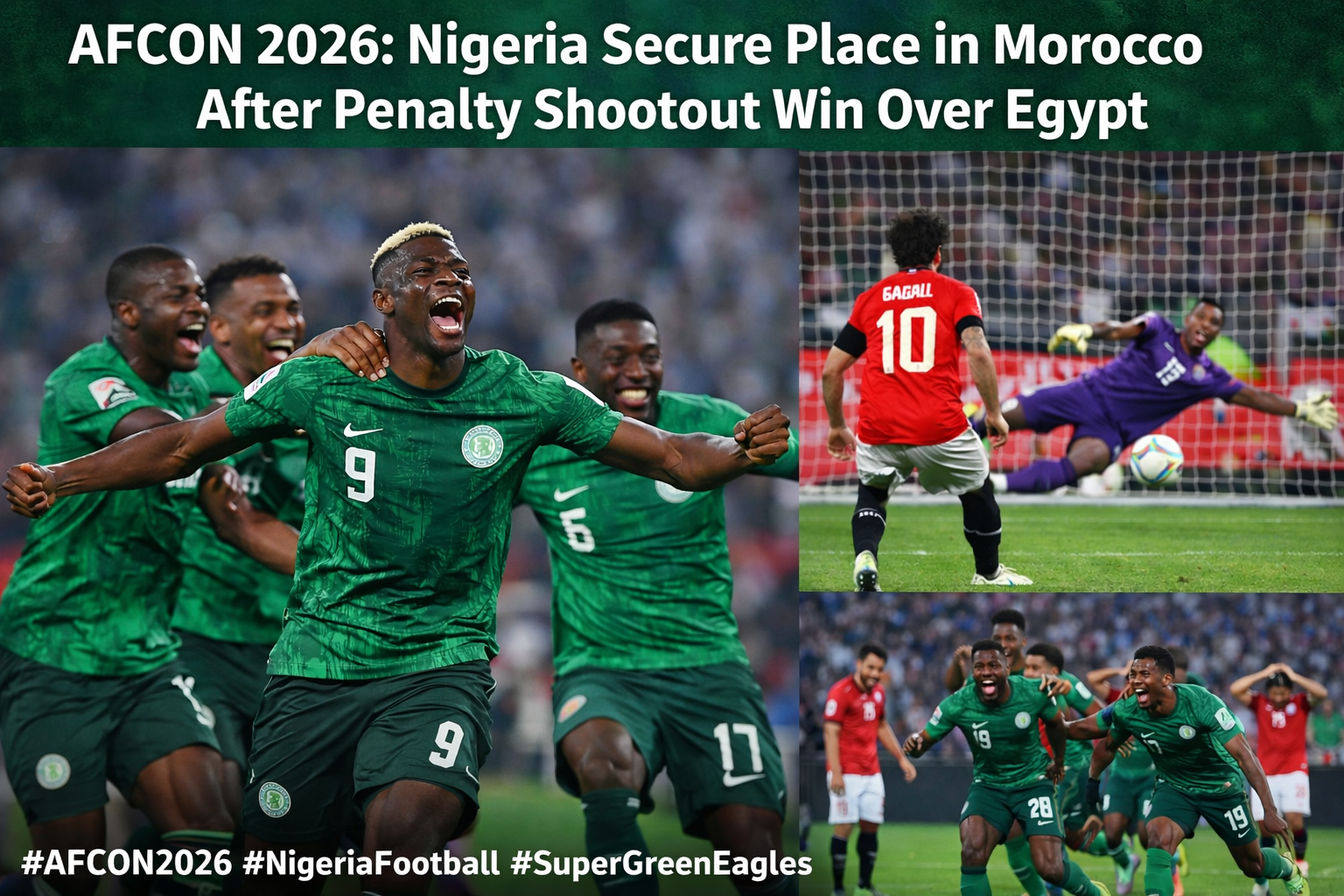 Nigeria Super Green Eagles secure third place at AFCON 2026 after penalty shootout win over Egypt