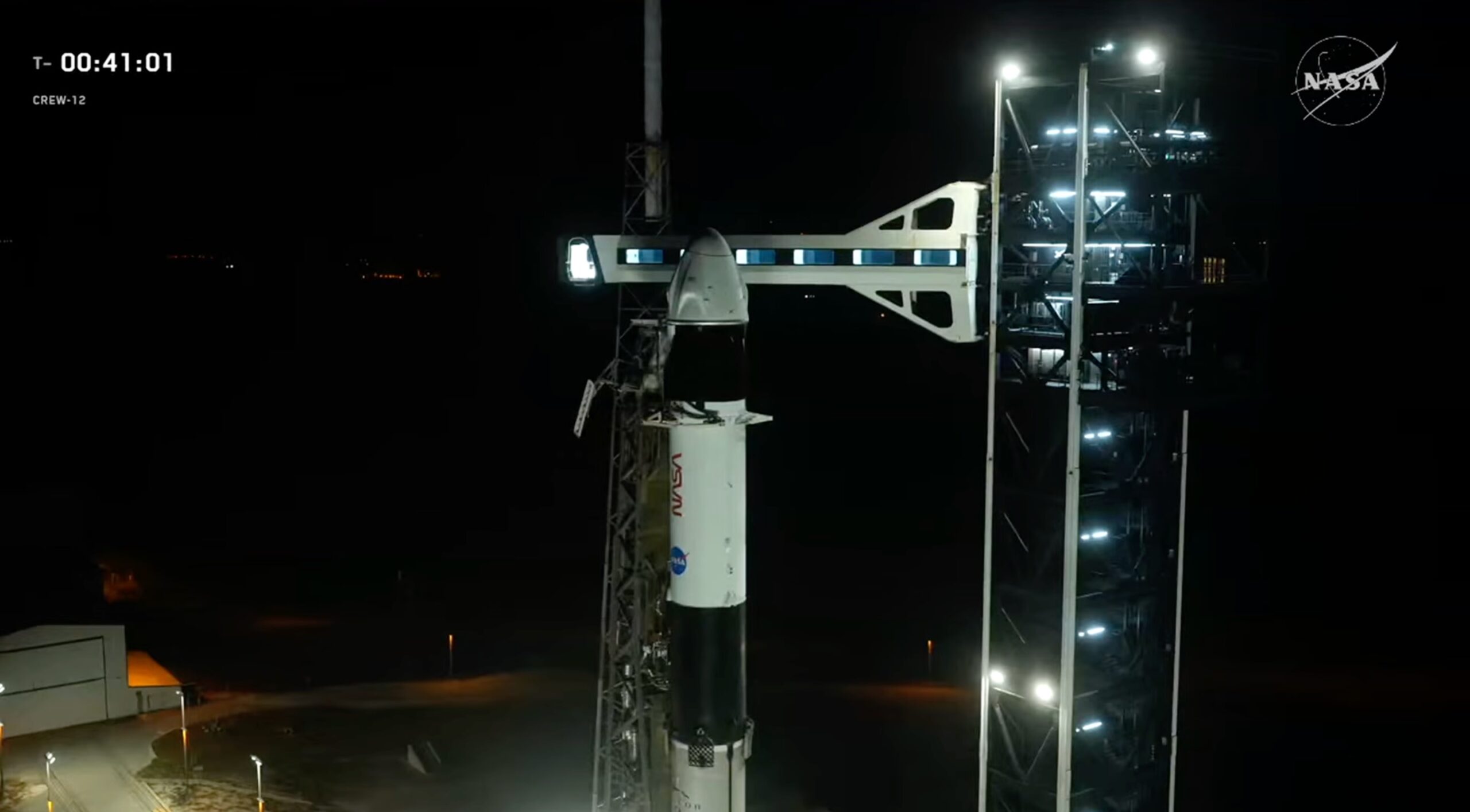 SpaceX Falcon 9 rocket and Dragon poised for Crew-12 launch