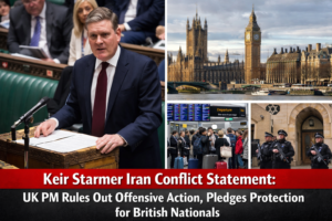 Keir Starmer addressing MPs on the Iran conflict in Parliament