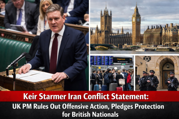 Keir Starmer addressing MPs on the Iran conflict in Parliament